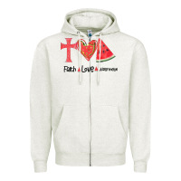 Oatmeal Heather Faith Love Watermelon Zipper Hoodie - Bettercallsaul