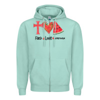 Seafoam Faith Love Watermelon Zipper Hoodie - Bettercallsaul
