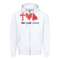 White Faith Love Watermelon Zipper Hoodie - Bettercallsaul