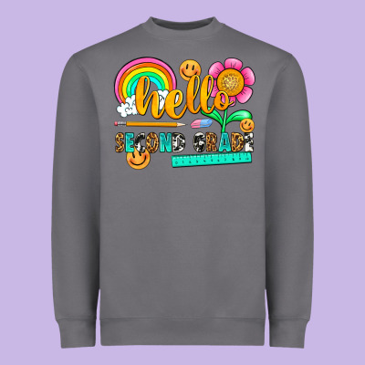Hello Second Grade Heavyweight Sweatshirt Designed By Nancycooperartshop