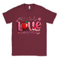 Burgundy teach love inspire valentines day Classic Tee - MaliasSmallBusiness