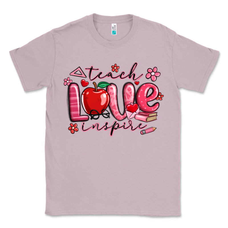 Teach Love Inspire Valentines Day Classic Tee by MaliasSmallBusiness | Teevron
