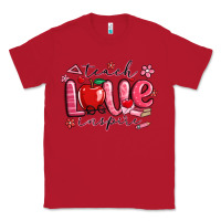 Red teach love inspire valentines day Classic Tee - MaliasSmallBusiness