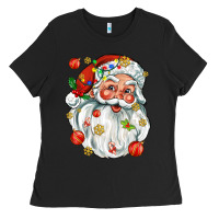 Black santa with little christmas Ladies Tee - AdoDesignShop