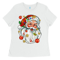 White santa with little christmas Ladies Tee - AdoDesignShop