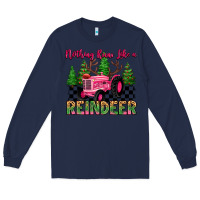 Navy nothing runs like a reindeer Long Sleeve Tee - MaliasSmallBusiness
