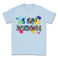 Dusty Blue i am ausome Classic Tee - JahusDesignShop