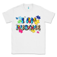 White i am ausome Classic Tee - JahusDesignShop
