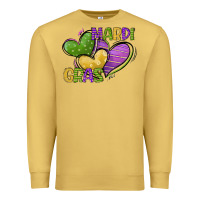 Antique Gold mardi gras heart Premium Sweatshirt - CowGirlArtShop