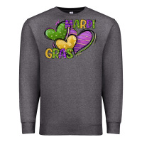 Charcoal Heather mardi gras heart Premium Sweatshirt - CowGirlArtShop