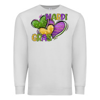 Dove Grey mardi gras heart Premium Sweatshirt - CowGirlArtShop