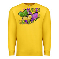 Lemon mardi gras heart Premium Sweatshirt - CowGirlArtShop