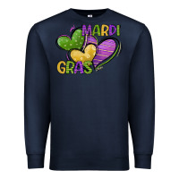 Navy mardi gras heart Premium Sweatshirt - CowGirlArtShop