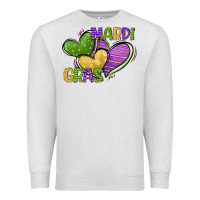 Oatmeal Heather mardi gras heart Premium Sweatshirt - CowGirlArtShop