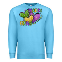Ocean Blue mardi gras heart Premium Sweatshirt - CowGirlArtShop
