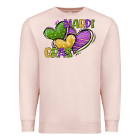 Pale Pink mardi gras heart Premium Sweatshirt - CowGirlArtShop