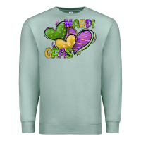 Seafoam mardi gras heart Premium Sweatshirt - CowGirlArtShop