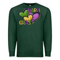 Sports Green mardi gras heart Premium Sweatshirt - CowGirlArtShop