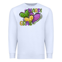 White mardi gras heart Premium Sweatshirt - CowGirlArtShop