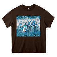 Chocolate Brown hello winter Heavy Core Tee - JahusDesignShop