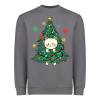 Storm christmas tree cat Heavyweight Sweatshirt - MaliasSmallBusiness