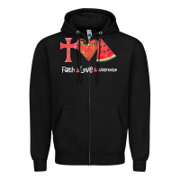 Black Faith Love Watermelon Zipper Hoodie - Bettercallsaul