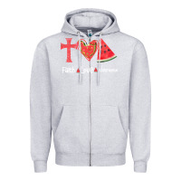 Heather Grey Faith Love Watermelon Zipper Hoodie - Bettercallsaul