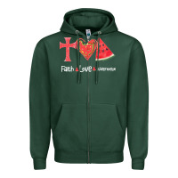 Sports Green Faith Love Watermelon Zipper Hoodie - Bettercallsaul