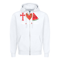 White Faith Love Watermelon Zipper Hoodie - Bettercallsaul