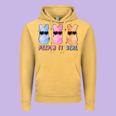 Peepin It Real Easter Glitter Vintage Hoodie Designed By Maliassmallbusiness