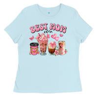 Baby Blue best mom ever floral coffee cups Ladies Tee - JahusDesignShop