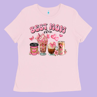 Best Mom Ever Floral Coffee Cups Ladies Tee Designed By Jahusdesignshop