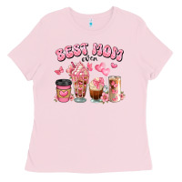 Bubblegum Pink best mom ever floral coffee cups Ladies Tee - JahusDesignShop