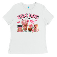 White best mom ever floral coffee cups Ladies Tee - JahusDesignShop