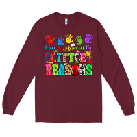 Burgundy I love my job for all the little reasons Long Sleeve Tee - MaliasSmallBusiness