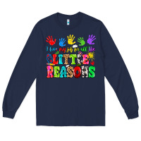Navy I love my job for all the little reasons Long Sleeve Tee - MaliasSmallBusiness