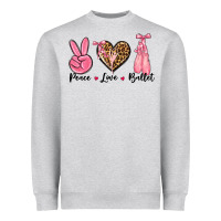 Heather Grey peace love ballet Heavyweight Sweatshirt - NancyCooperArtShop