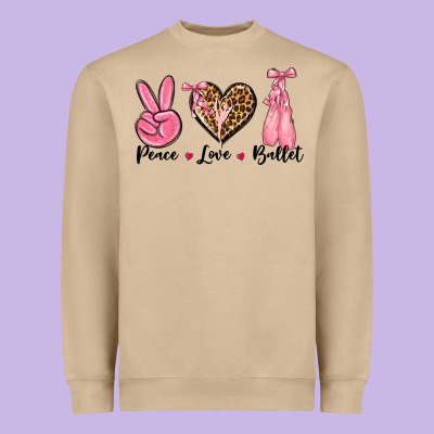 Peace Love Ballet Heavyweight Sweatshirt Designed By Nancycooperartshop