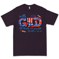 Plum with god all things are possible usa Premium Tee - AdoDesignShop