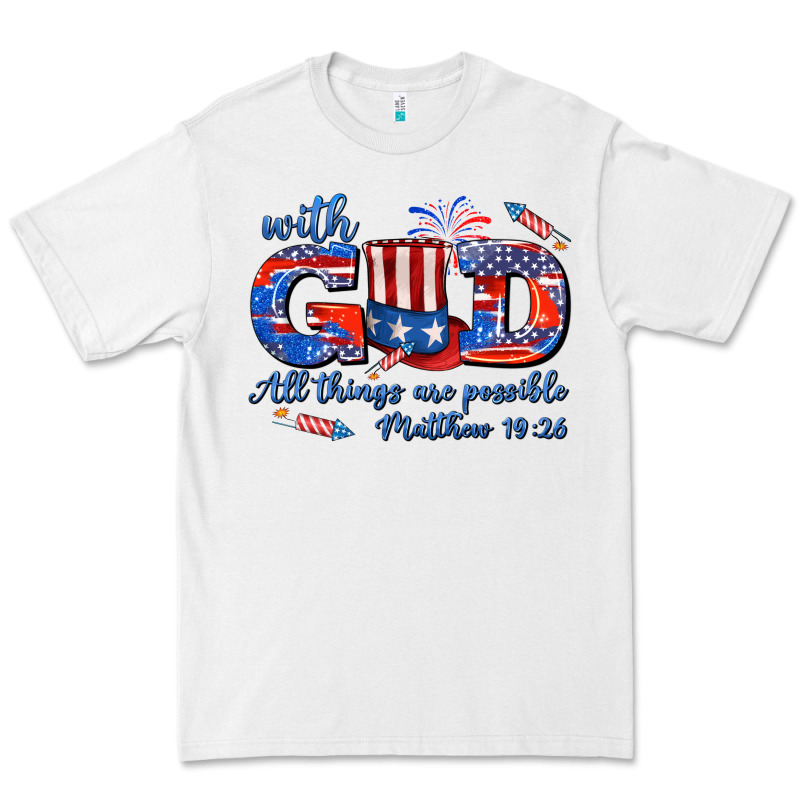 With God All Things Are Possible Usa Premium Tee by AdoDesignShop | Teevron