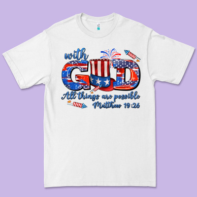 With God All Things Are Possible Usa Premium Tee Designed By Adodesignshop