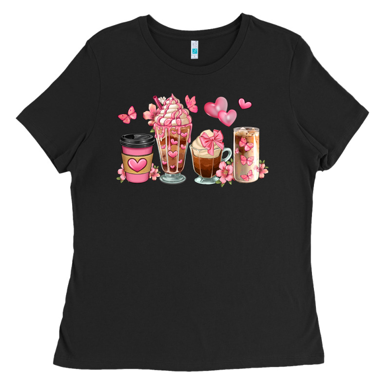 Floral Coffee Cups Ladies Tee by JahusDesignShop | Teevron