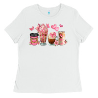 White floral coffee cups Ladies Tee - JahusDesignShop
