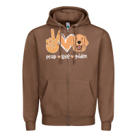 Chestnut Peace Love Golden Zipper Hoodie - Bettercallsaul