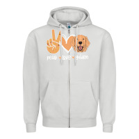 Dove Grey Peace Love Golden Zipper Hoodie - Bettercallsaul