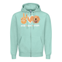 Seafoam Peace Love Golden Zipper Hoodie - Bettercallsaul