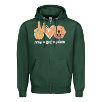 Sports Green Peace Love Golden Zipper Hoodie - Bettercallsaul