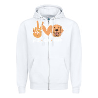 White Peace Love Golden Zipper Hoodie - Bettercallsaul