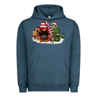 Pigment Midnight Navy christmas gnome and tree Urban Hoodie - FaDigitalArtStudio