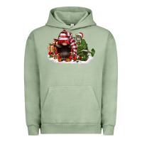 Pigment Oil Green christmas gnome and tree Urban Hoodie - FaDigitalArtStudio